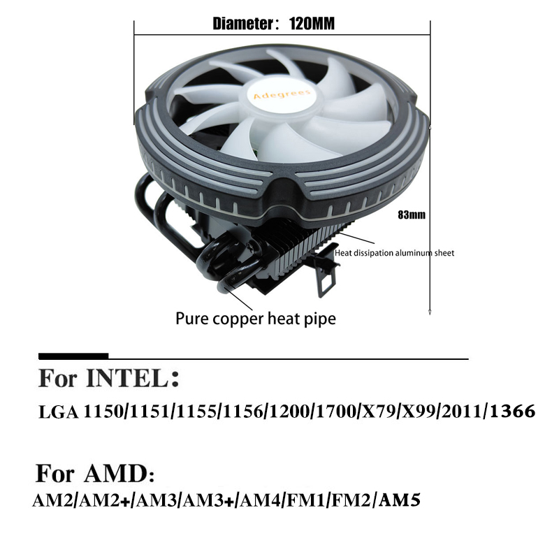 4개의 히트 파이프를 장착한 RGB CPU 쿨러, 4핀 - Air Cooler Cpu 리뷰 및 가격
